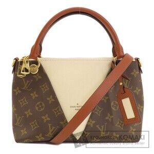 Louis Vuitton V Tote Monogram Handbag Canvas Leather
